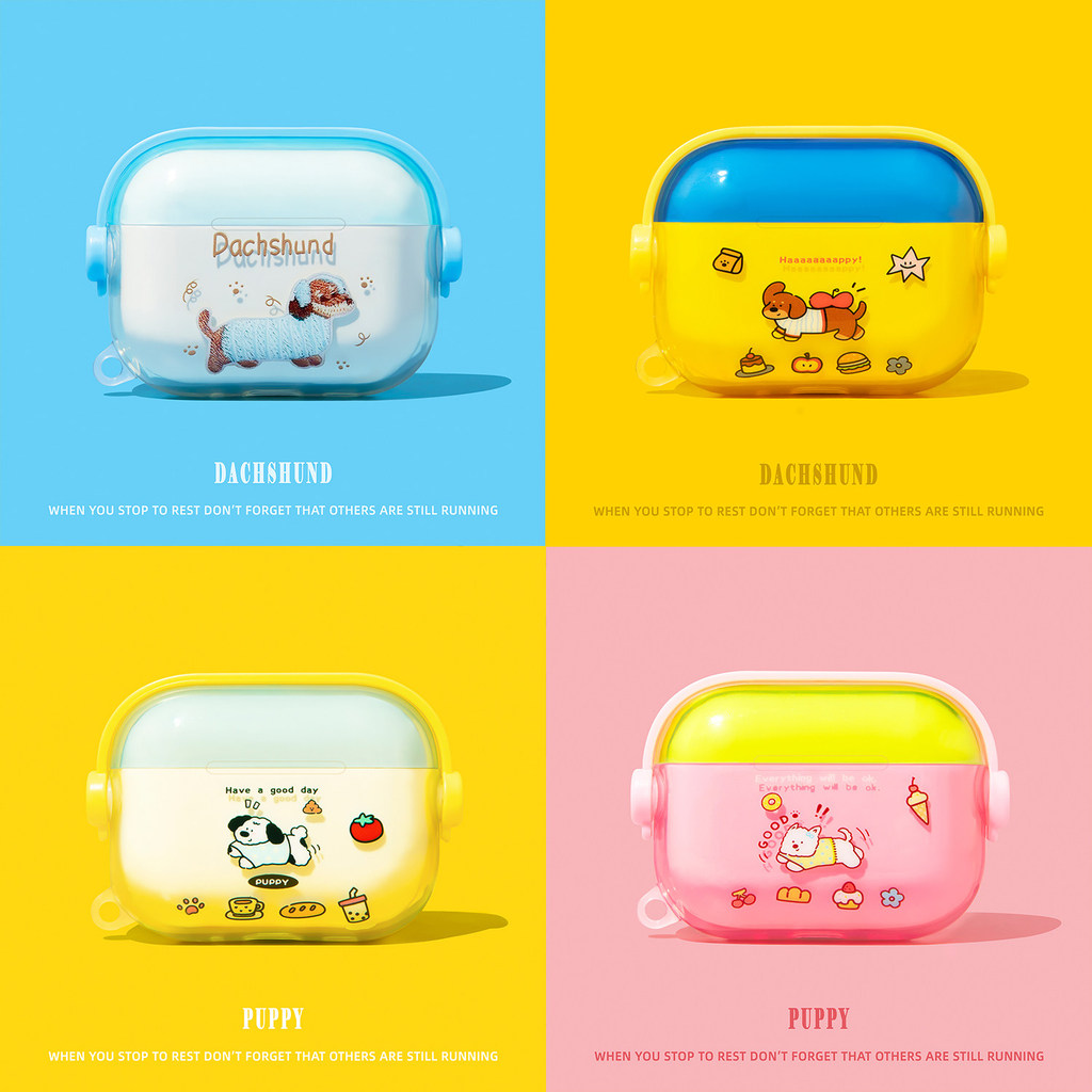 Phim hoạt hình chiikawa cho hộp bảo vệ airpodpro3 tai nghe airpod4 vỏ bảo vệ pro2 trong suốt dachshu
