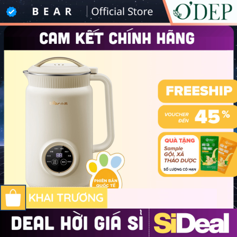 Máy làm sữa hạt 1L Bear DJJ-D06W5 - hàng chính hãng - SIDEAL SIA