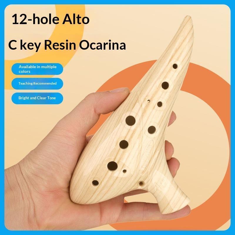DRH 12 Lỗ Ocarina Nhạc Cụ Ocarina Alto C Tone Nhựa Chuyên Nghiệp Ocarina Nhạc Cụ Dành Cho Người Yêu 