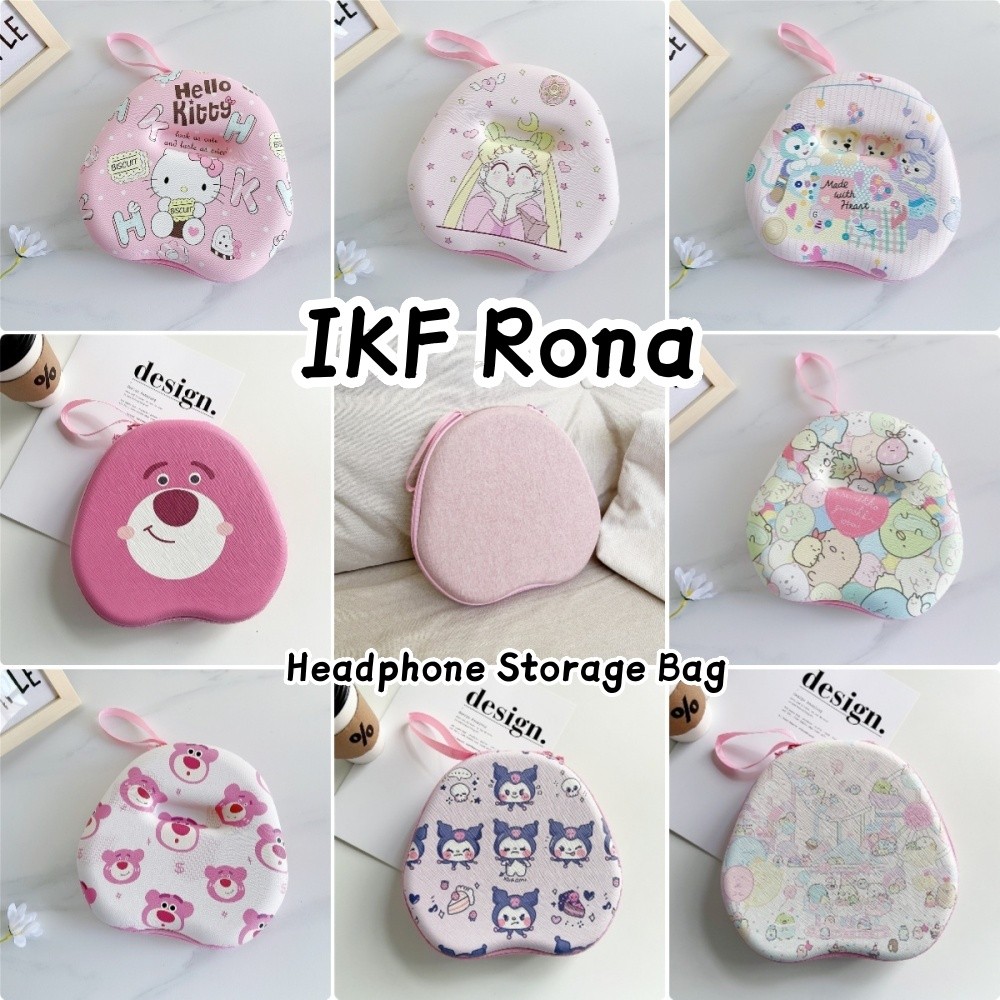 [imamura] Dành Cho Tai Nghe IKF Rona Tai Nghe Họa Tiết Hoạt Hình Mát Mẻ Tai Nghe Túi Bảo Quản Hộp Đự