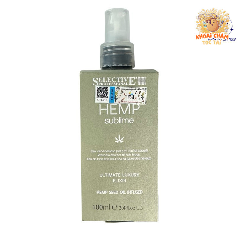 XỊT DƯỠNG PHỤC HỒI TÓC HƯ TỔN Selective ULTIMATE LUXURY ELIXIR HEMP Sublime 100ml [ BK ]