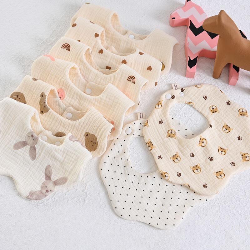 Yếm tròn xô Muslin 6 lớp xoay 360 độ cao cấp cho bé sơ sinh đến 2 tuổi