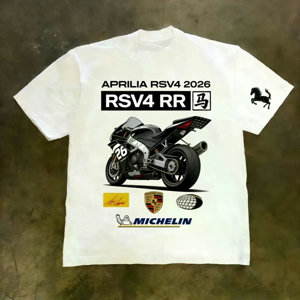 Aprilia racing short-sleeved T-shirt, RSV4 pattern, breathable motorcycle outdoor riding T-shirt