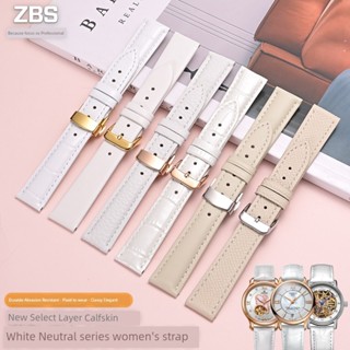 Dây Đeo Da Thật Nữ Thích Hợp Cho Tissot DW Ibo Luosini Langqin Fiatar ck King White Dây Chuyền Đồng Hồ