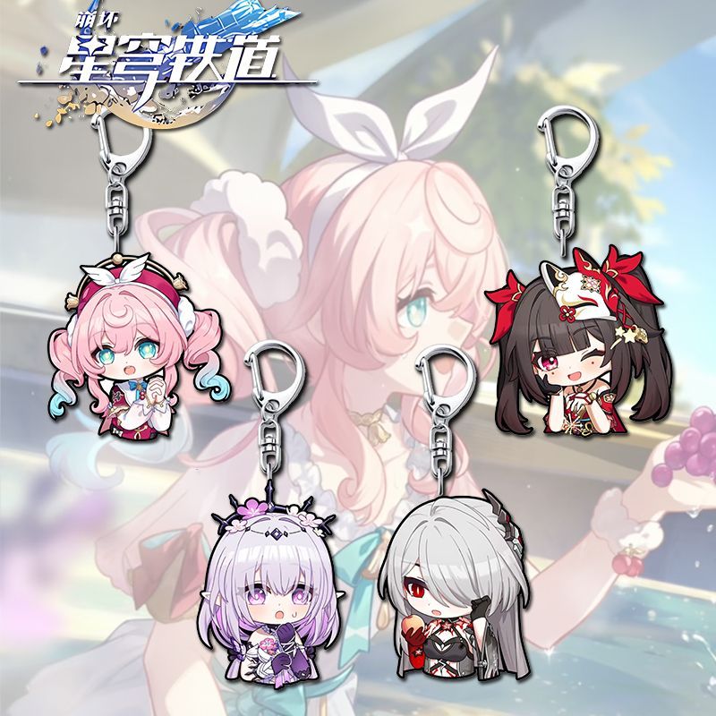 Honkai Star Rail  Keychain Castorice Hyacine Sparkle Cartoon Acheron Raiden Bosenmori Mei Raiden Mei