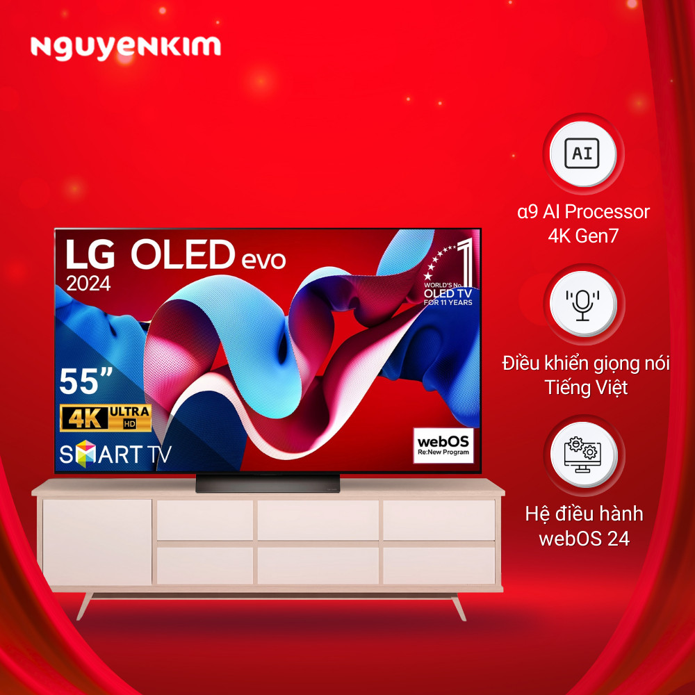 Smart Tivi OLED LG 4K 55 inch OLED55C4PSA