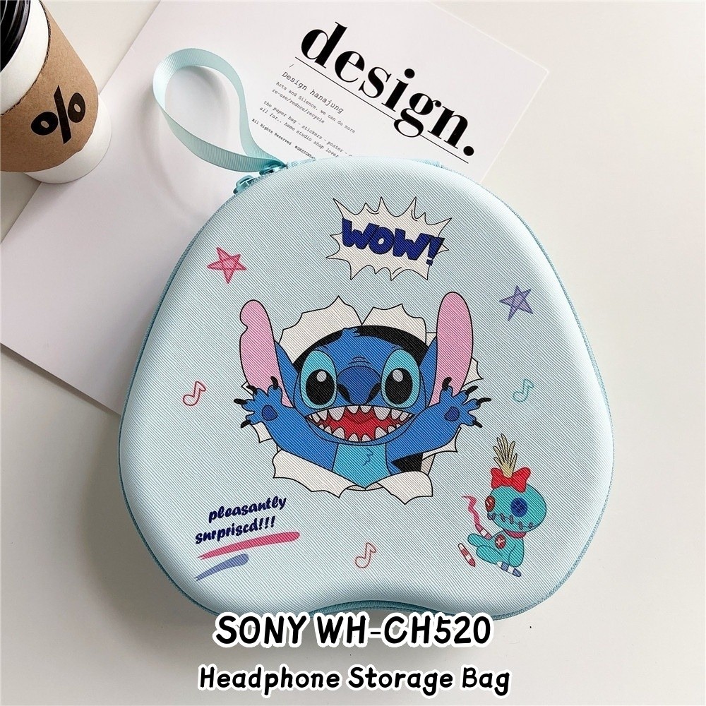 For SONY WH-CH520 Headphone Hard Case Trendy Cartoon Series Headset Earpads EVA Casing Box