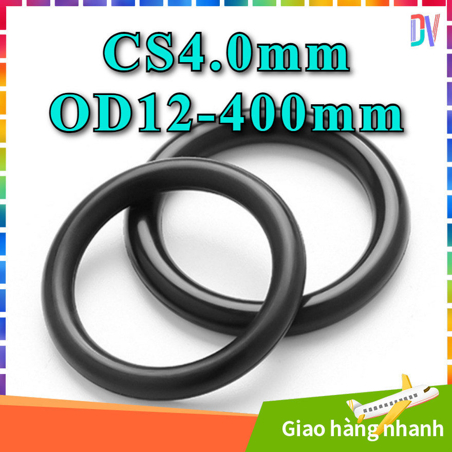 Vòng đệm cao su oring/ gioăng NBR CS4.0mm OD12-400mm [DVA]