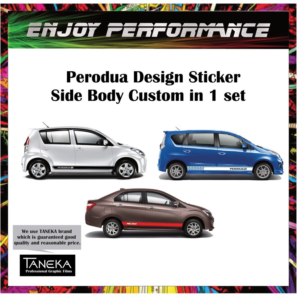 [TOP PICK] 1 Bộ Perodua Design Car Sticker Side Body Custom