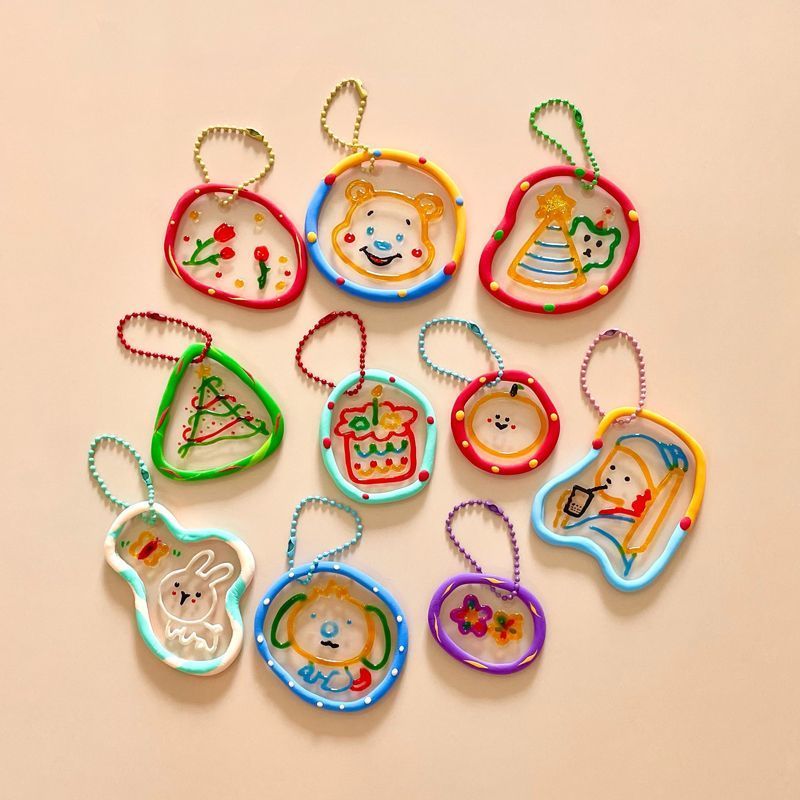 Children diy No-Bake Transparent Glue Painting Material Kit Handmade Pendant Clay Graffiti Girl Toy 