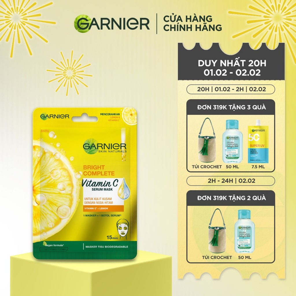Mặt nạ tinh chất căng mướt da Garnier