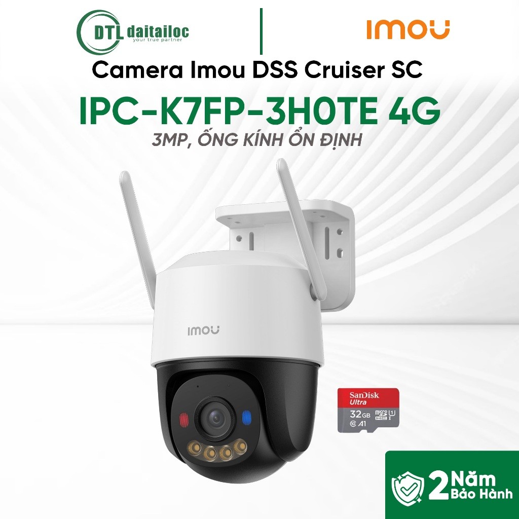 Camera Imou DSS Cruiser SC IPC-K7FP-3H0TE 4G 3MP, Ống kính ổn định | Chính Hãng | Bảo Hành 24 Tháng
