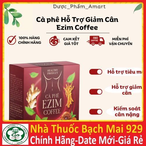 Cà phê Hỗ Trợ Giảm Cân Ezim Coffee, kiểm soát cân nặng, duy trì vóc dáng cân đối - Hộp 15 gói