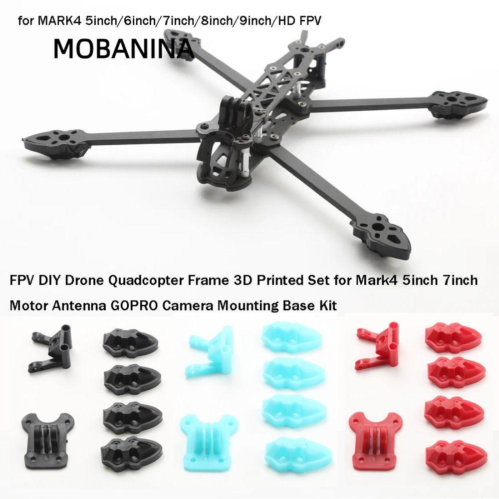 MOBANINA DIY Drone Quadcopter Khung, Bộ in hình FPV 5 màu, Nhựa RC Racing Bốn trục cho Mark4 5 inch 