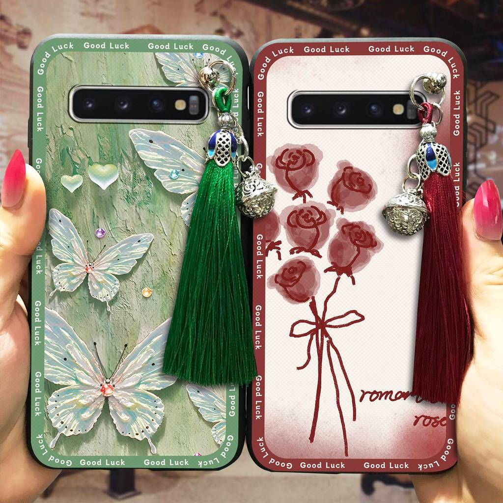 Ốp Điện Thoại Tua Rua Chuông Cho Samsung Galaxy S10 / SM-G973N Bảo Vệ Graffiti Bọc Toàn Bộ Chống Thấ