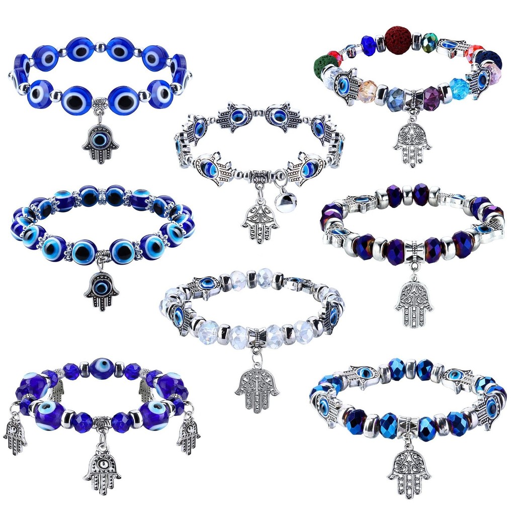 【Bùa Bảo Vệ Tình Yêu】 Vòng Tay Evil Eye Pha Lê Charm Phong Thủy Đôi Đôi - Evil Eye Bracelet/Vòng Tay