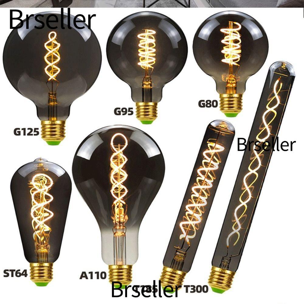 BRSELLER Vintage Retro Bóng Đèn, Dây Tóc Màu Xám Mạ Điện, Đầu Nối Vít Nóng Trắng Ấm Edison Đèn Ediso