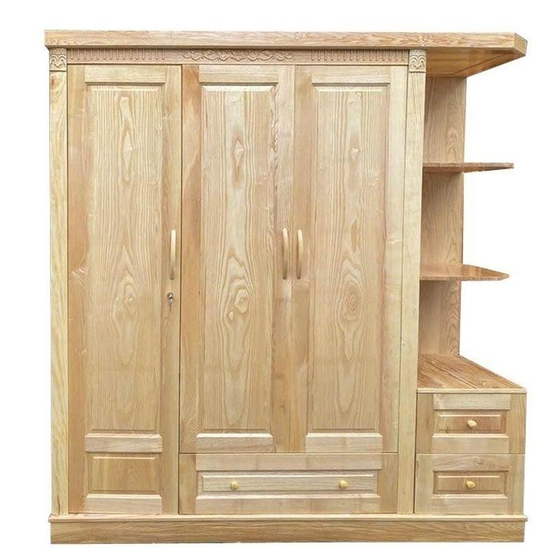 Tủ Quần Áo Gỗ Sồi Có Kệ Trang Trí 1m8 , Tủ Quần Áo Gỗ Sồi 3 Cánh Có Kệ Góc .