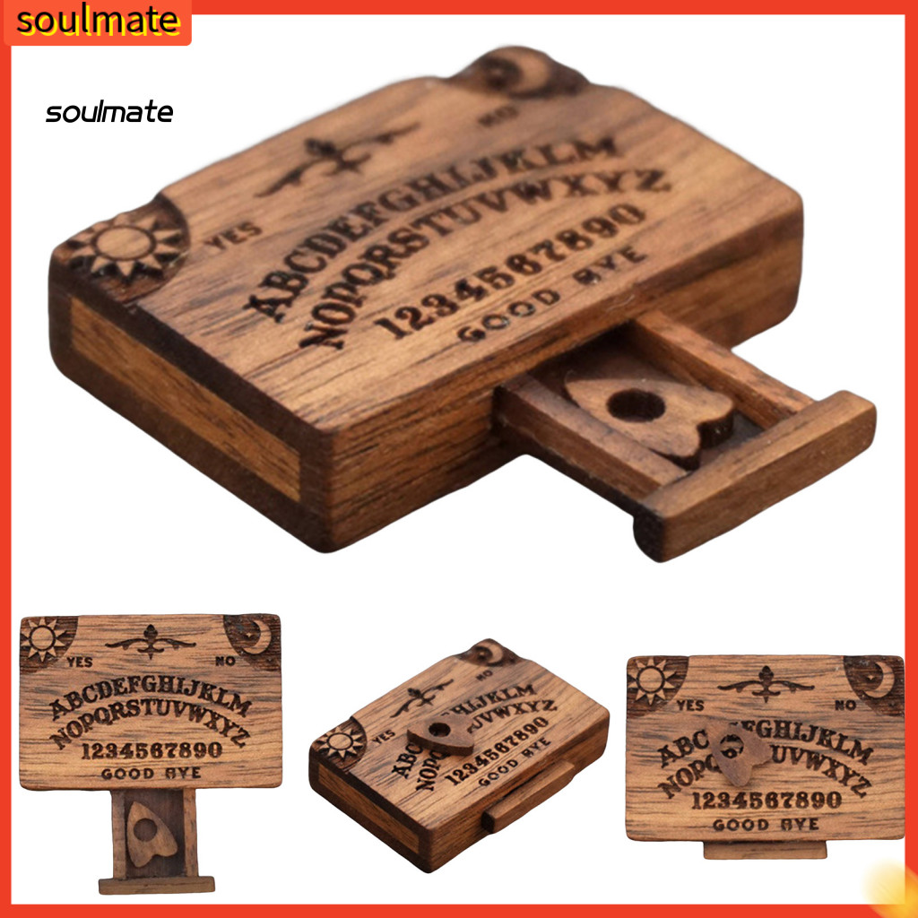 Linh hồn| Thu Nhỏ Bảng Ouija Kinh Nghiệm Trang Trí Vintage Thu Nhỏ Ouija Spirit Board Có Ngăn Kéo Và