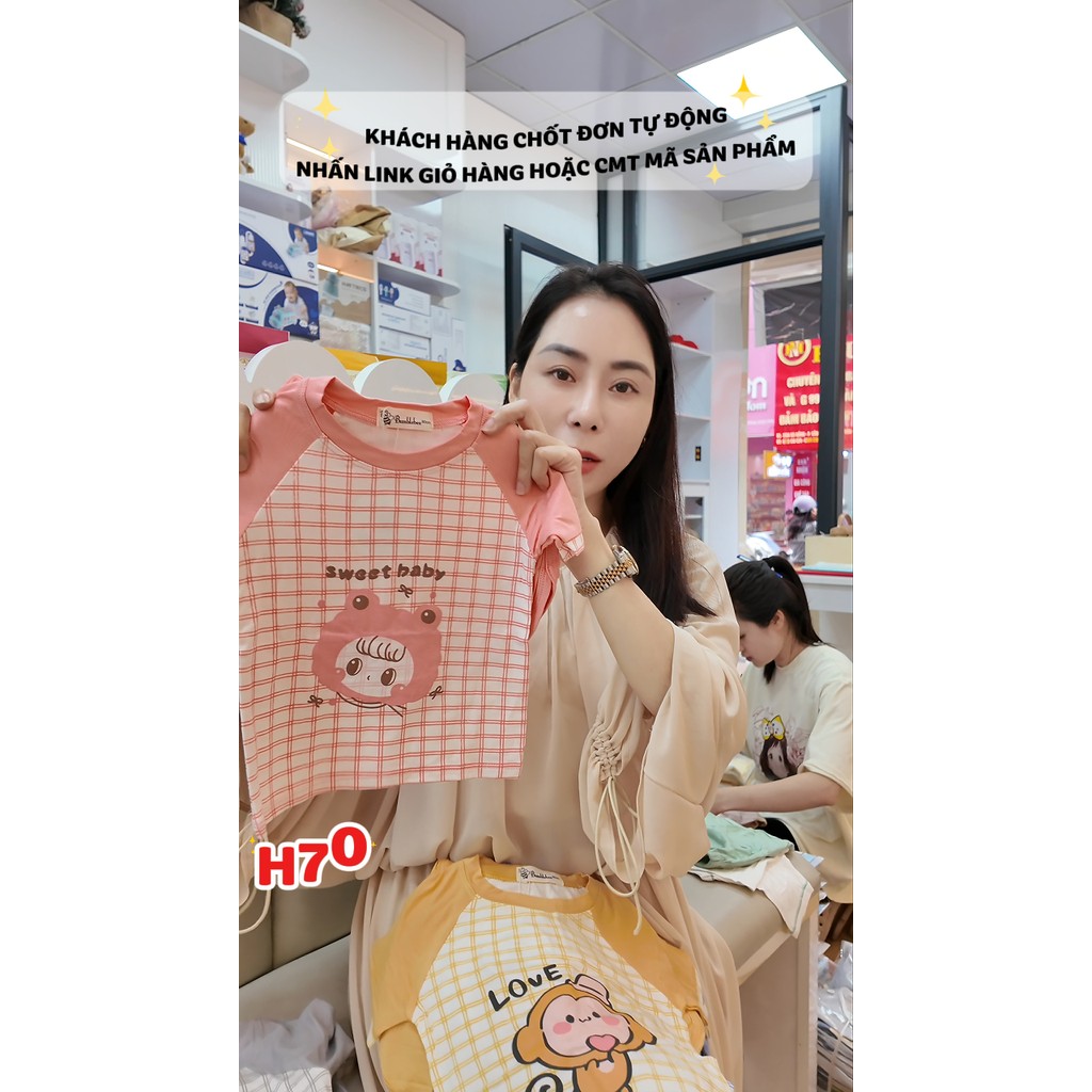 H70 - Bộ cộc lạnh kẻ phối tay