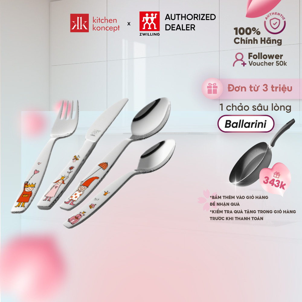 ZWILLING - Bộ muỗng nĩa trẻ em Emilie - 4 món