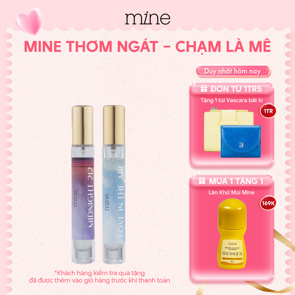 Combo Nước hoa Mine Midnight 212 9ml & Love In The Air 9ml