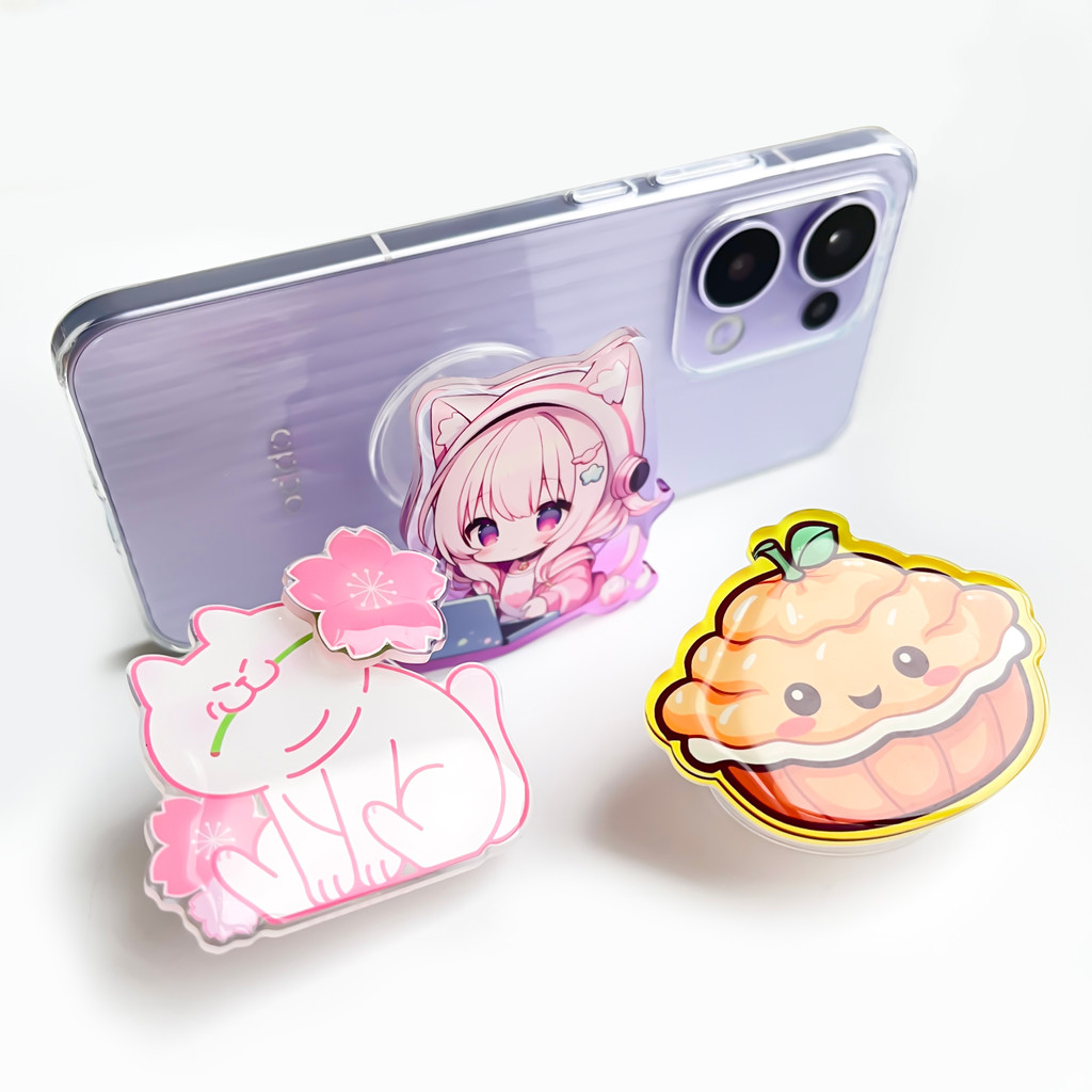 Factory Custom High Quality Acrylic Mobile Phone Grip Tok Epoxy Phone Holder Finger Stand Popular So