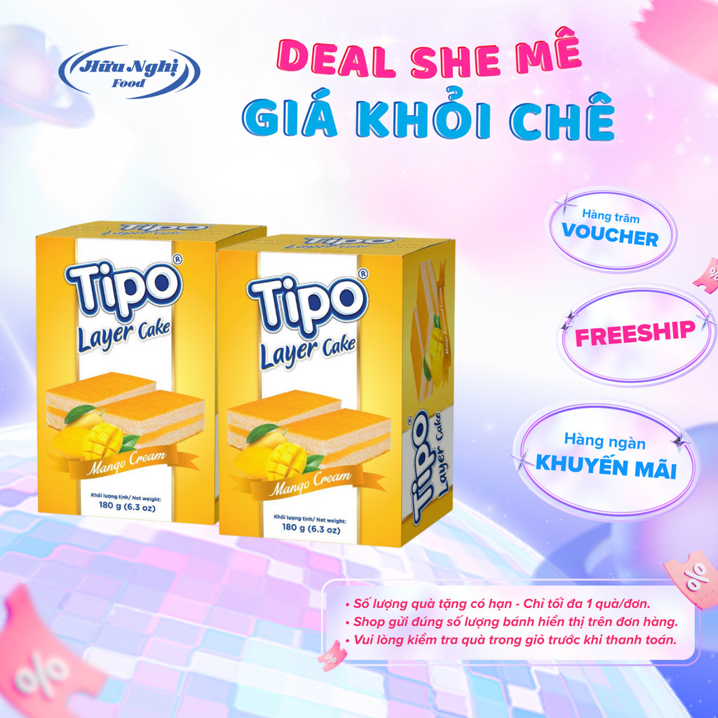COMBO 2 hộp Bánh Bông Lan Tầng Xoài Tipo 180g