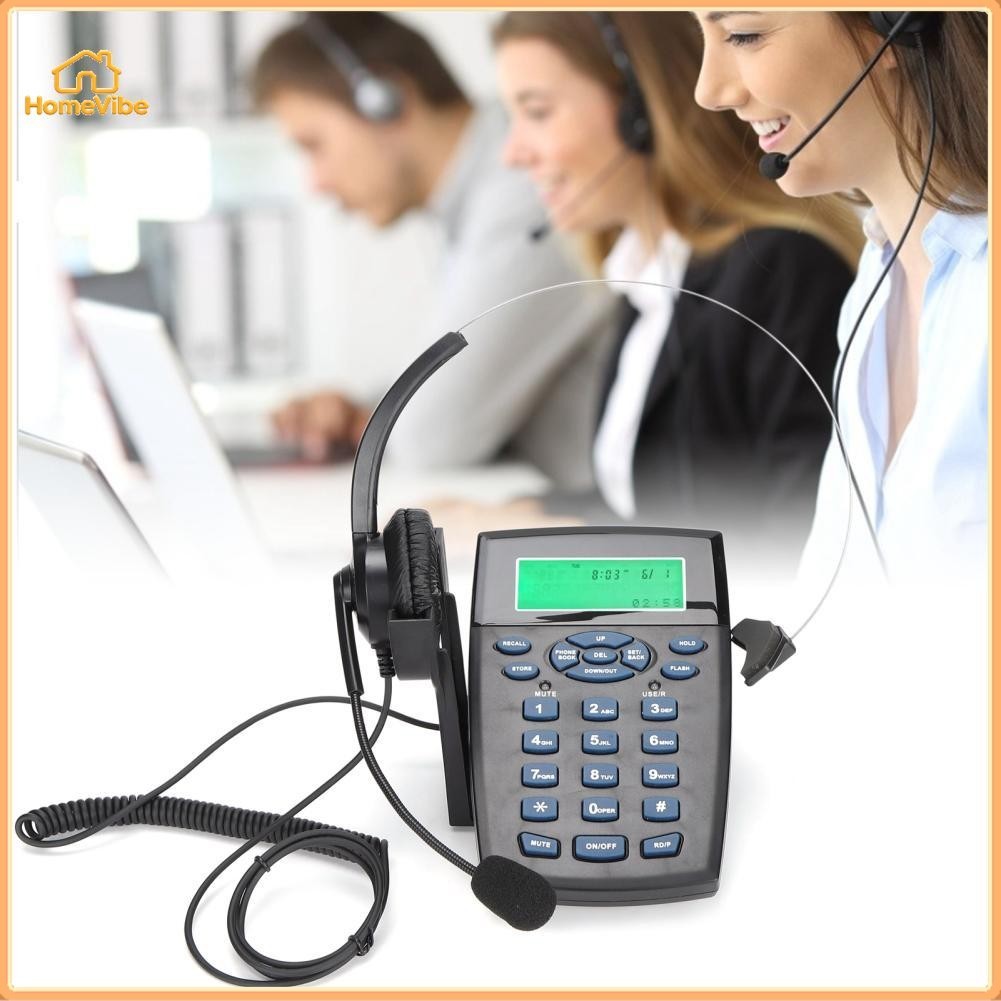HomeVibe CFTGIW HT820 Tai nghe điện thoại có dây của trung tâm cuộc gọi với micrô đa hướng cho văn p