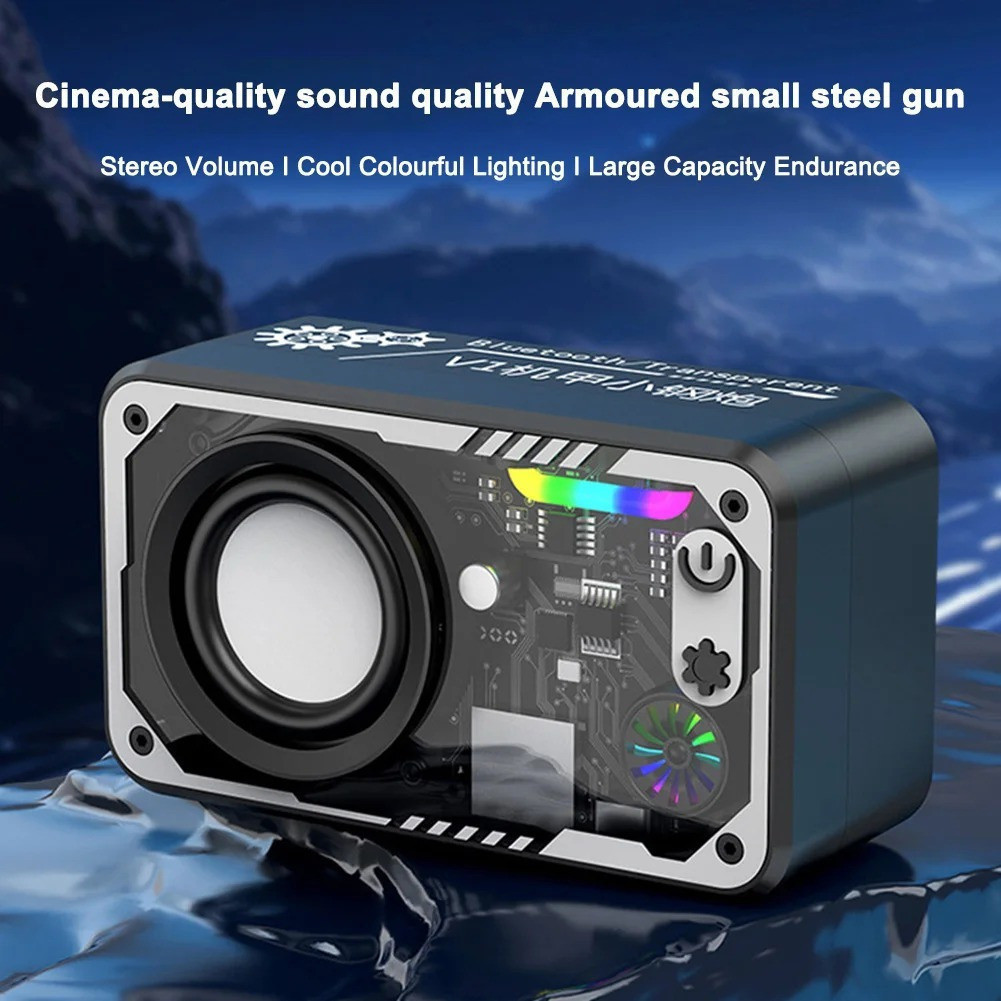 Loa Bluetooth V1 Loa không dây di động Mini trong suốt có âm trầm ngoài trời đa chức năng