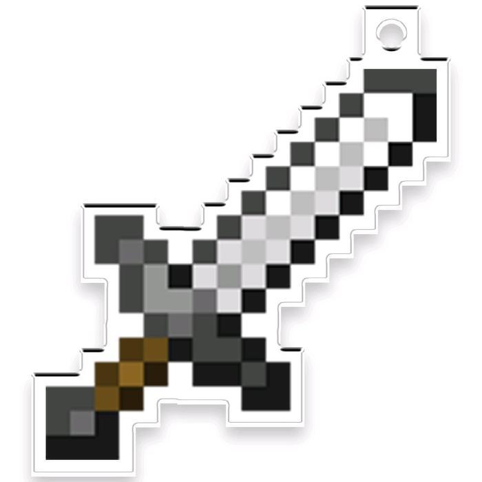 Ganci Gantungan kunci akrilik acrylic weapon minecraft sword, pickaxe, axe, shovel atau pedang, beli