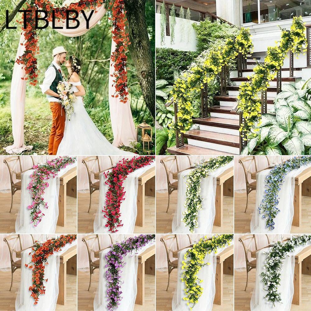 LTBLBY Sống Động Như Thật Morning Glory Vine, Lá Xanh DIY Morning Glory Hoa Nhân Tạo, Phụ Kiện Chất 