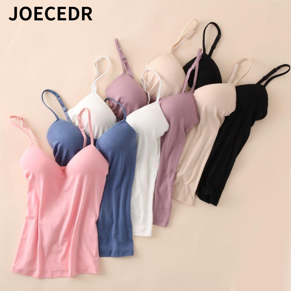 JOECEDR Spaghetti Dây Đeo Áo Modal Màu Trơn Tank Top Tube Top