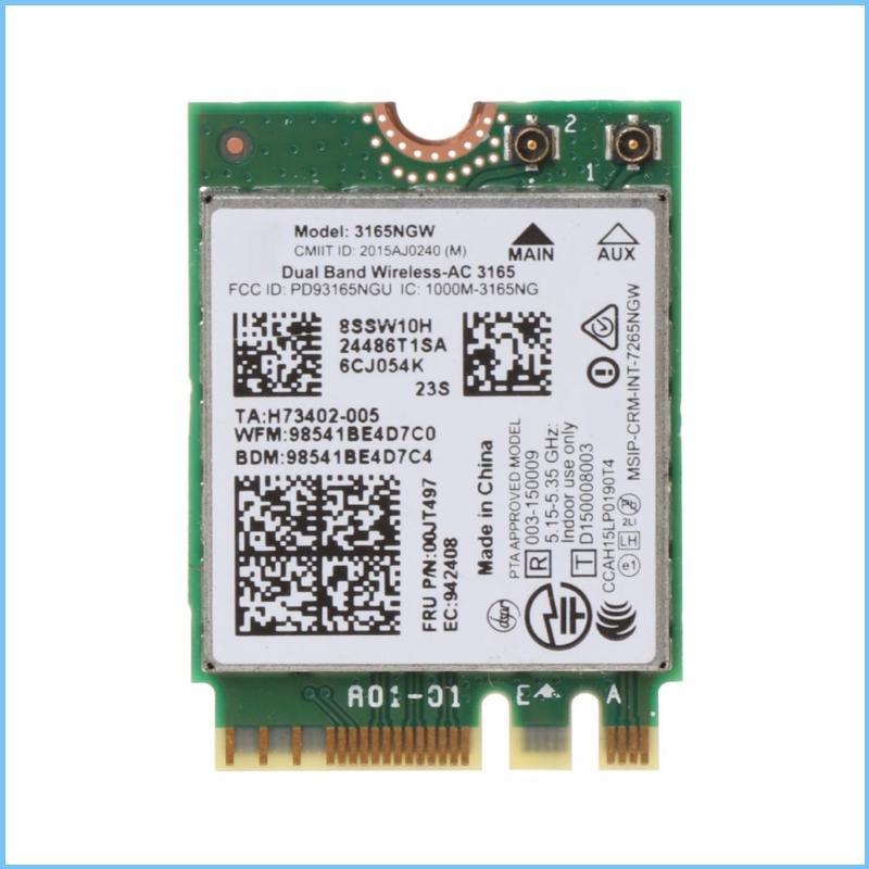 EZ 433Mbps 3165NGW Thẻ Wifi Băng tần kép Wireless-AC WiFi Card 802 11ac BT-Tương thích 4 0 Thẻ Wifi 