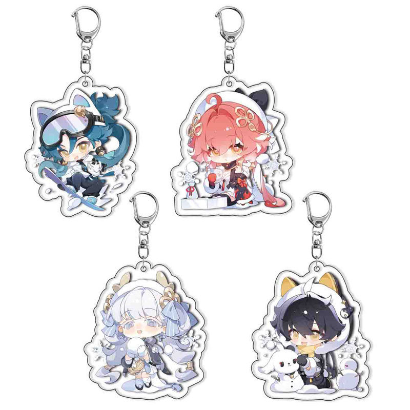 Game Wuthering Waves Changli Jinhsi Jiyan Rover Keychain Cosplay Figure Pendant Anime Keyring Bag Ac