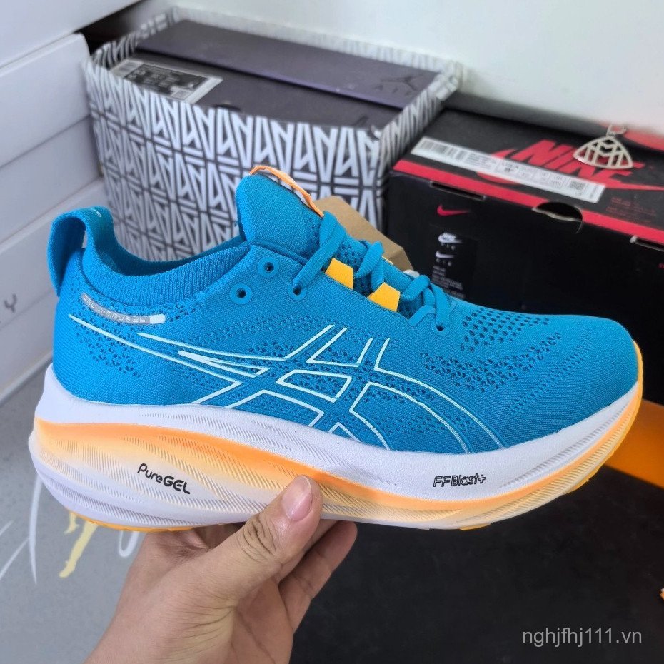 Giày chạy bộ nam Asics Asics Gel Nimbus 26 Nimbus 27 Giày thể thao hấp thụ sốc 5Z70 VAF3
