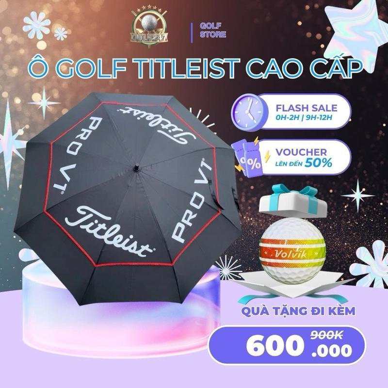 Ô Dù Golf Titleist 2 tầng chống lật Ô che nắng che mưa siêu bền nhẹ, 8 nan chắc chắn.