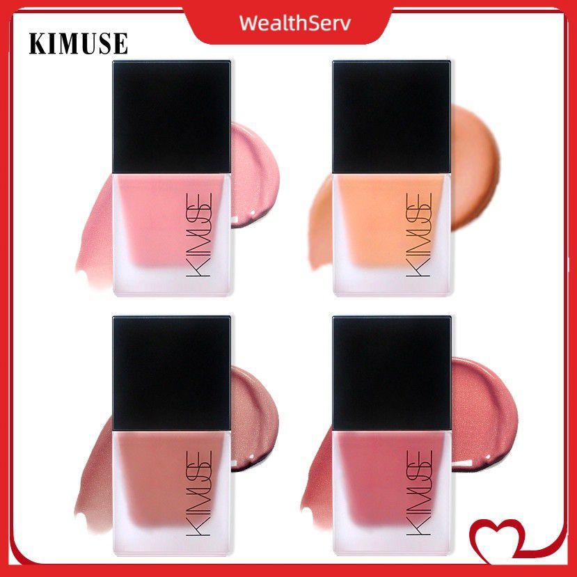 【Còn hàng】 ❤KIMUSE❤ Phấn má hồng dạng lỏng 4 màu mới, lấp lánh tự nhiên, chống thấm nước, lâu trôi, 
