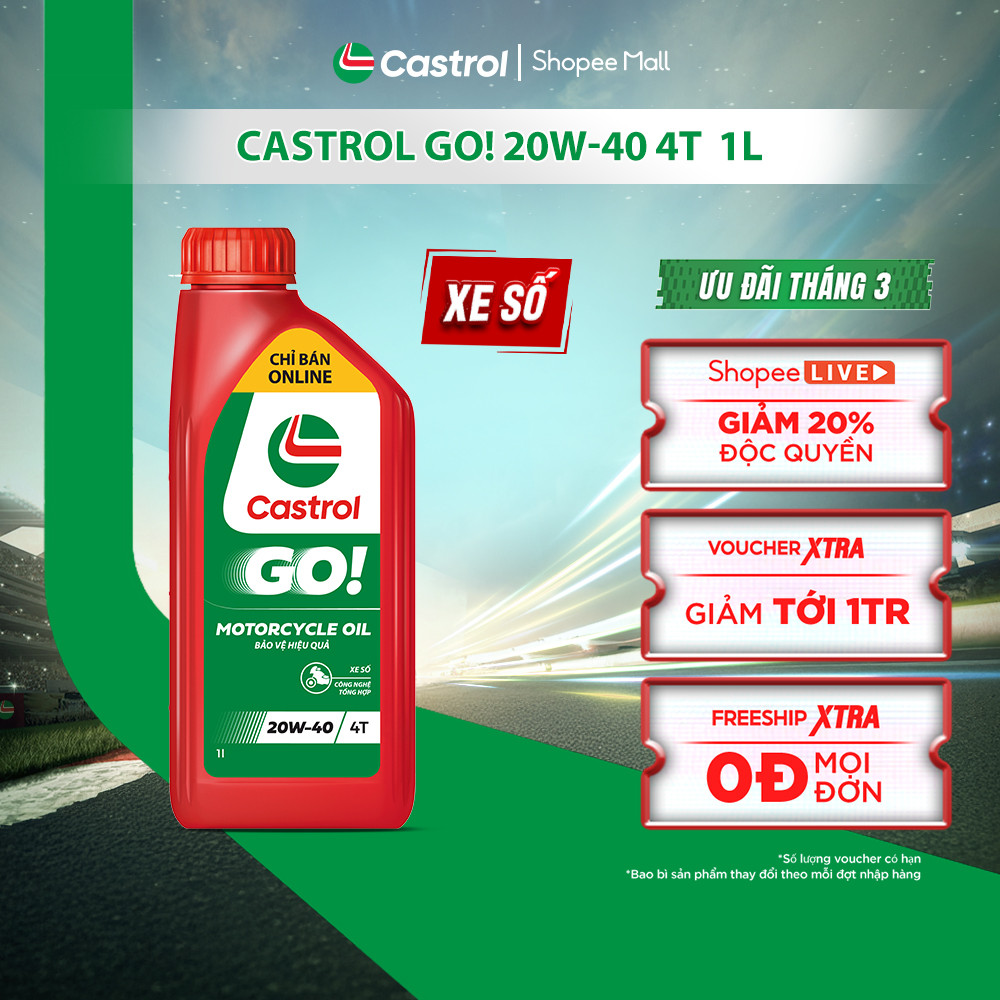 Dầu nhớt xe số Castrol GO! 20W-40 4T (1L)
