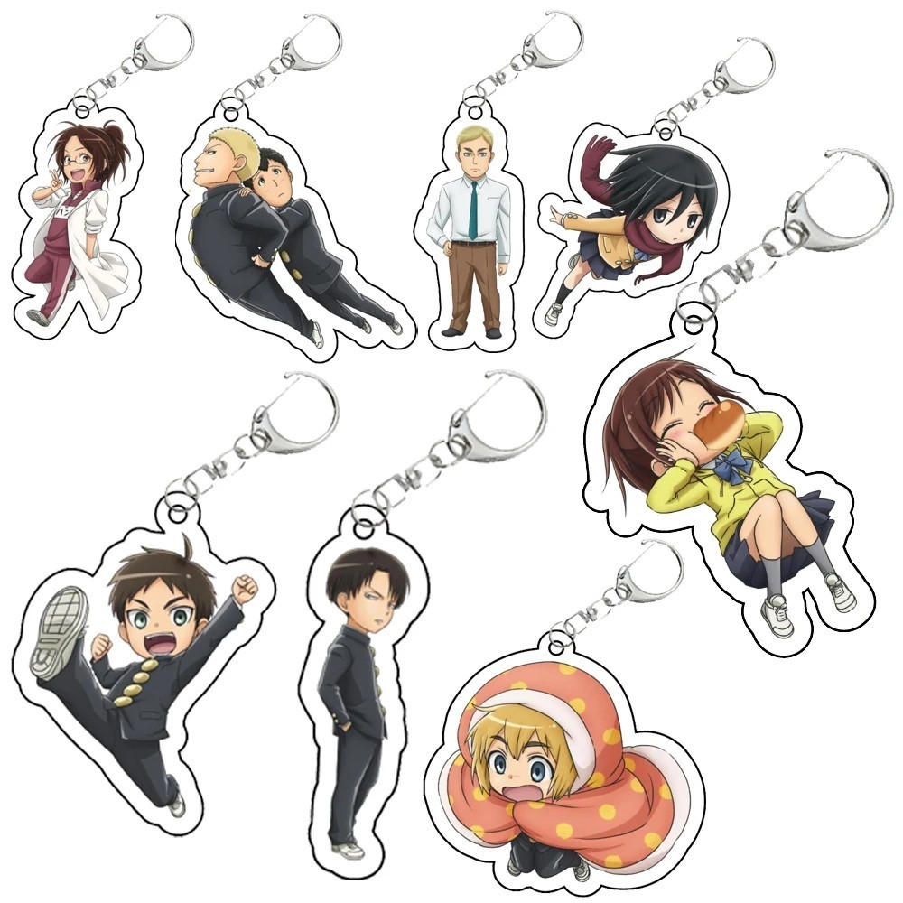 Anime keychain Attack on Titan Great War on Titan character Eren Levi Mikasa Armin Acrylic Chibi dec