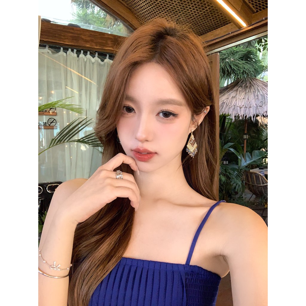 [Trà Đào] Bông Tai Tua Rua Nhiều Màu Sắc Phong Cách Bohemian Bông Tai Kỳ Nghỉ Phong Cách Bohemian Bô