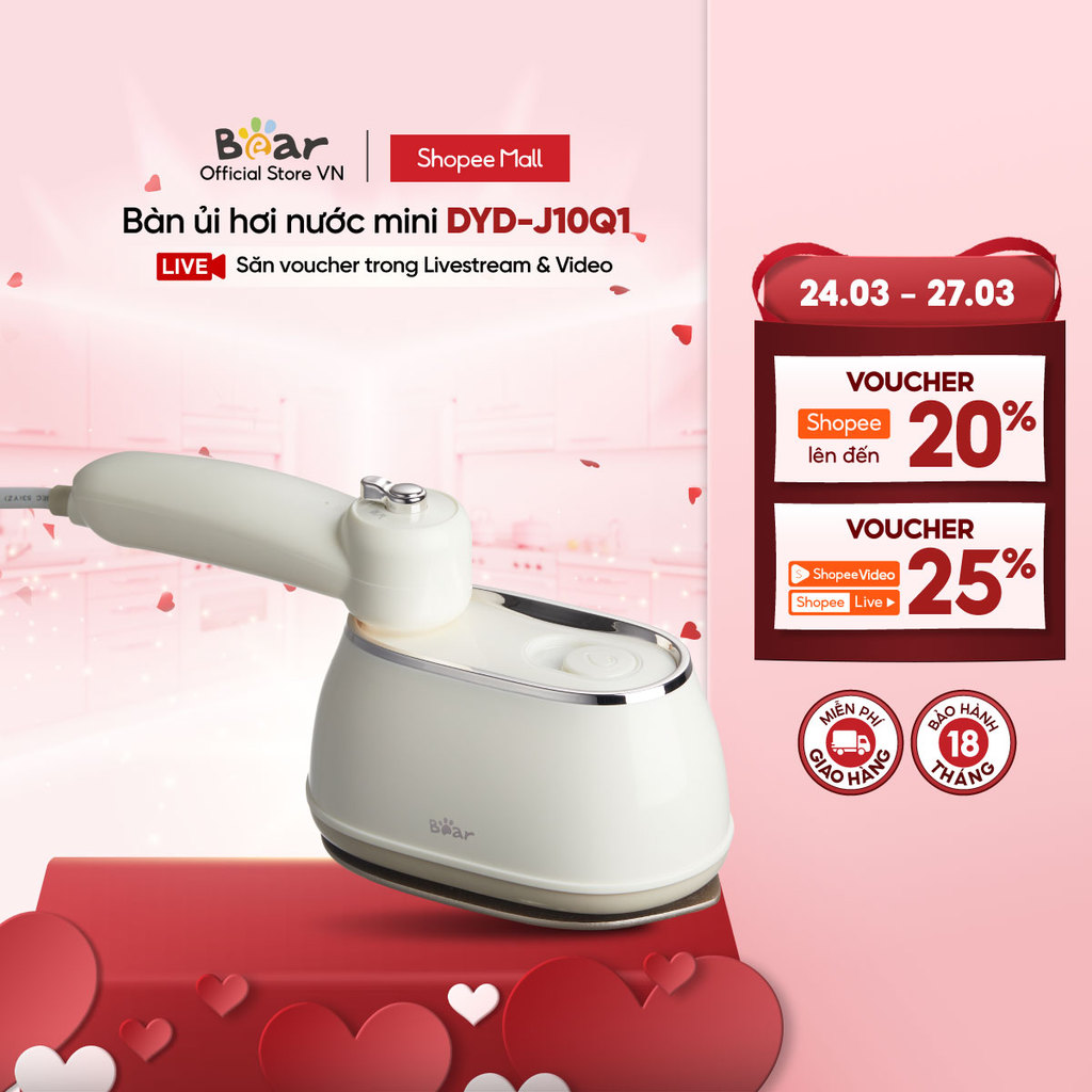 Bàn Ủi Hơi Nước Mini Bear DYD-J10Q1 - Hàng Chính Hãng