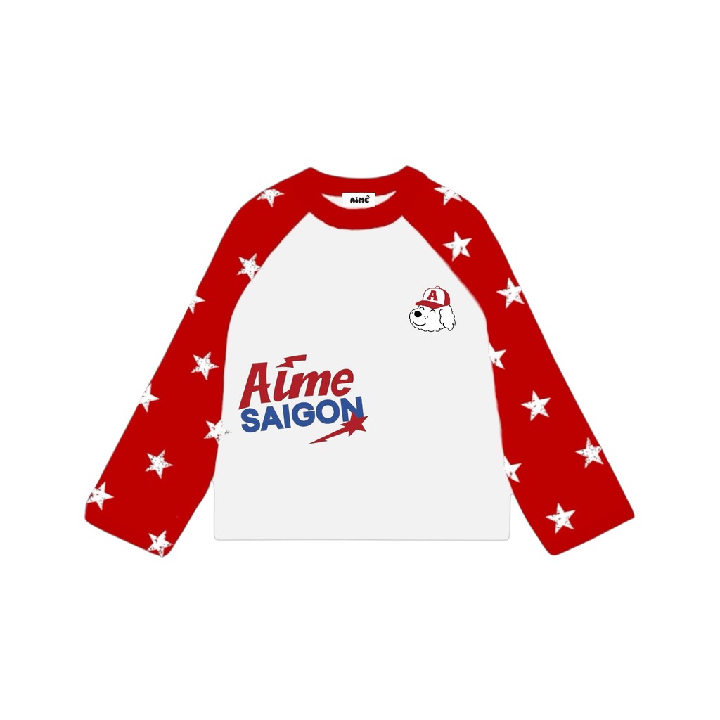 [Ver5] Áo Thun Tay Dài Raglan Phối Borip NGÔI SAOxCotton Long Sleeve Boxy AIMÉ Form Rộng Cổ Tròn Unisex Nam Nữ Áo Mùa Hè | BigBuy360 - bigbuy360.vn