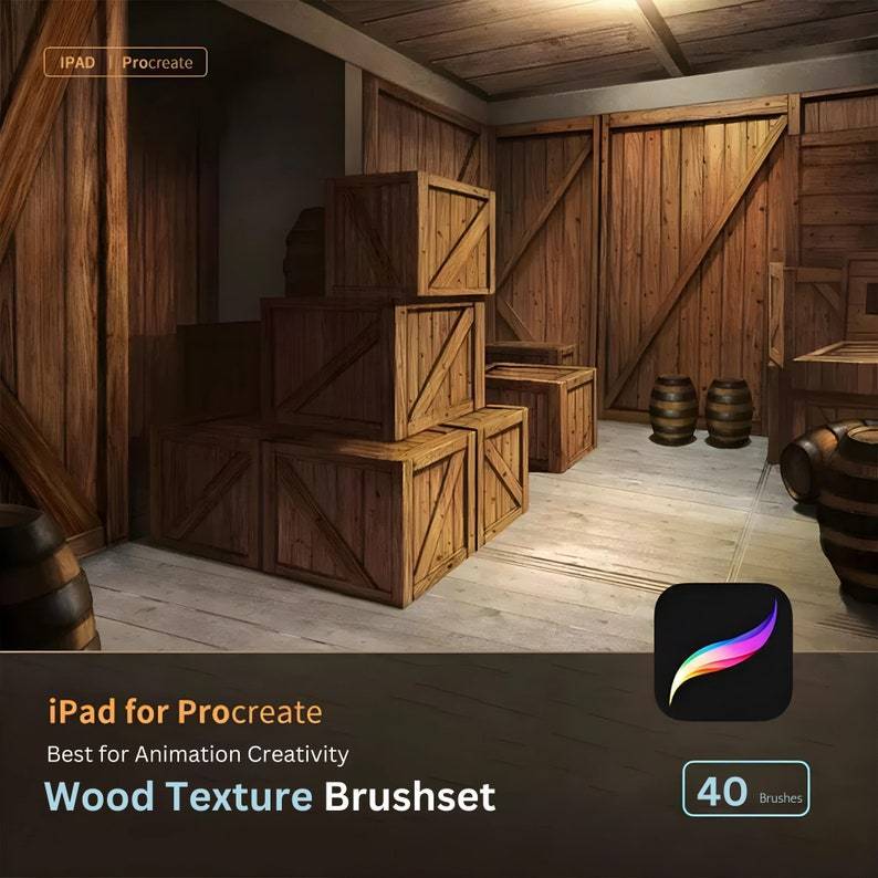 40 cọ vẽ vân gỗ cao cấp cho sàn gỗ Procreate | Hoa văn gỗ Procreate