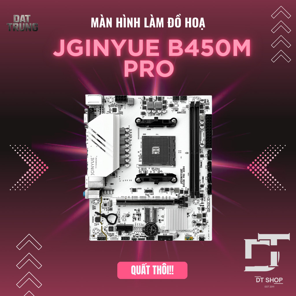 AMD JGINYUE B450M Pro Motherboard (B450/Socket AM4, 2xDDR4, m-ATX) - Bảo Hành 3 Năm