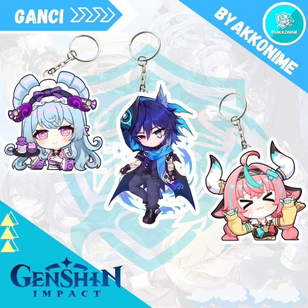 Keychain Acrylic Anime Game Genshin Impact - Ororon, Varesa, Mizuki Ganci Anime Akrilik