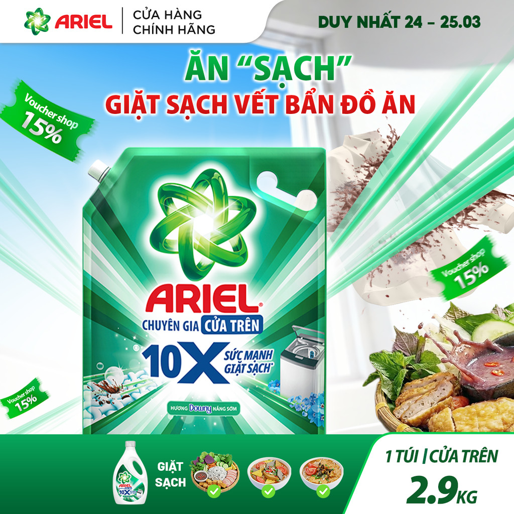 Nước Giặt Cửa Trên ARIEL 10X Giặt Nhanh 2.9KG