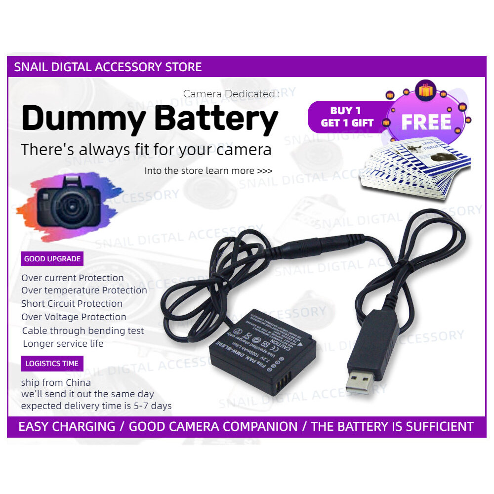 Bộ ghép pin giả DMW-BLE9E cho Panasonic Lumix DC-GX9 GF3 GF6 GX7 GX85 G100 Mới
