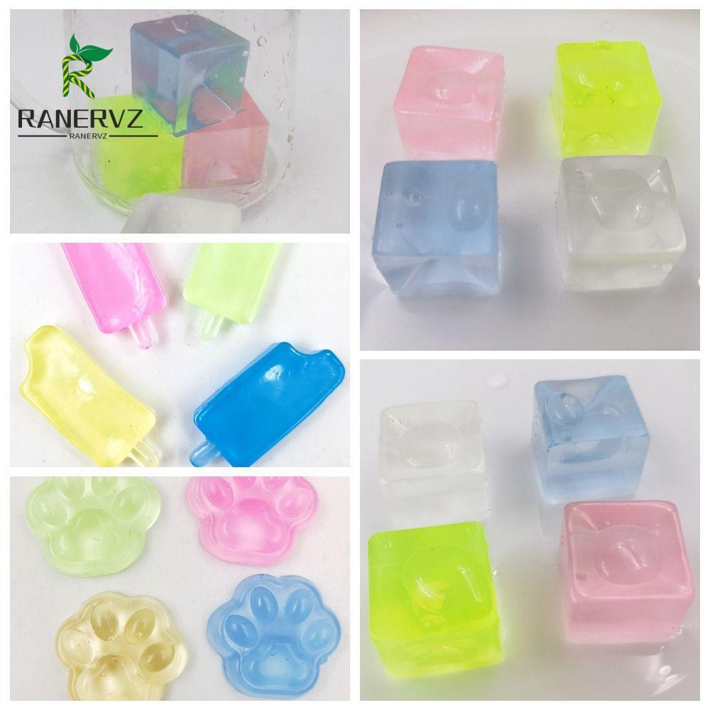 RANERVZ Ice Cube Balls Toy, Ice Cube Cat Paw Ice Block Bóp Toy, Dễ Thương Trong Suốt Phục Hồi Chậm K