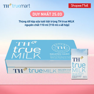 Thùng 48 hộp sữa tươi tiệt trùng TH true MILK nguyên chất 110 ml (110 ml x 48)